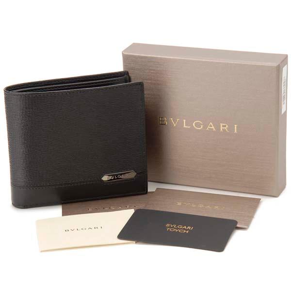 BVLGARI（ブルガリ） 二つ折り財布 メンズ ブラック 280899 レザー : s
