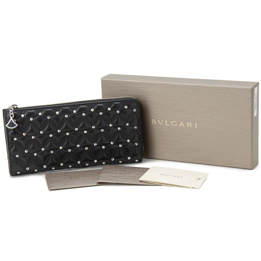 BVLGARI ブルガリ L字ラウンドファスナー長財布 285722 ナッパレザー  