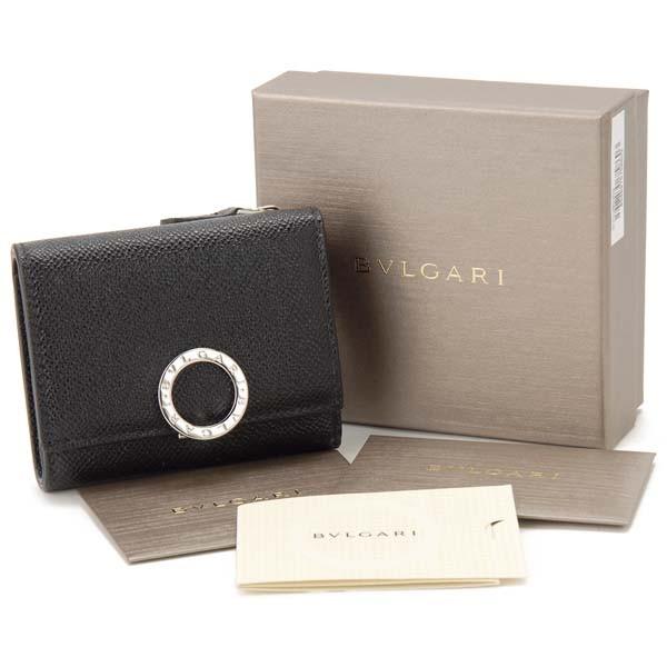 BVLGARI ブルガリ 三つ折り財布 メンズ レディース ブラック 黒