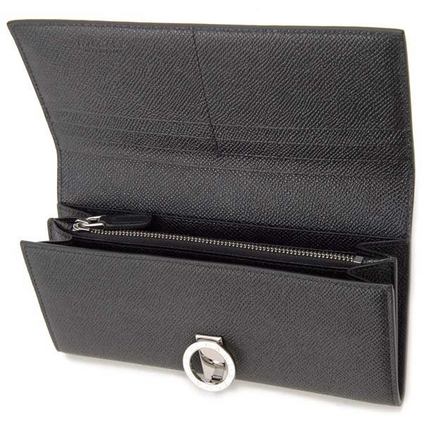 BVLGARI ブルガリ　ブラックレザー 長財布　289381 クリップ BVLGARI ブルガリ ブラックレザー 長財布 289381 クリップ