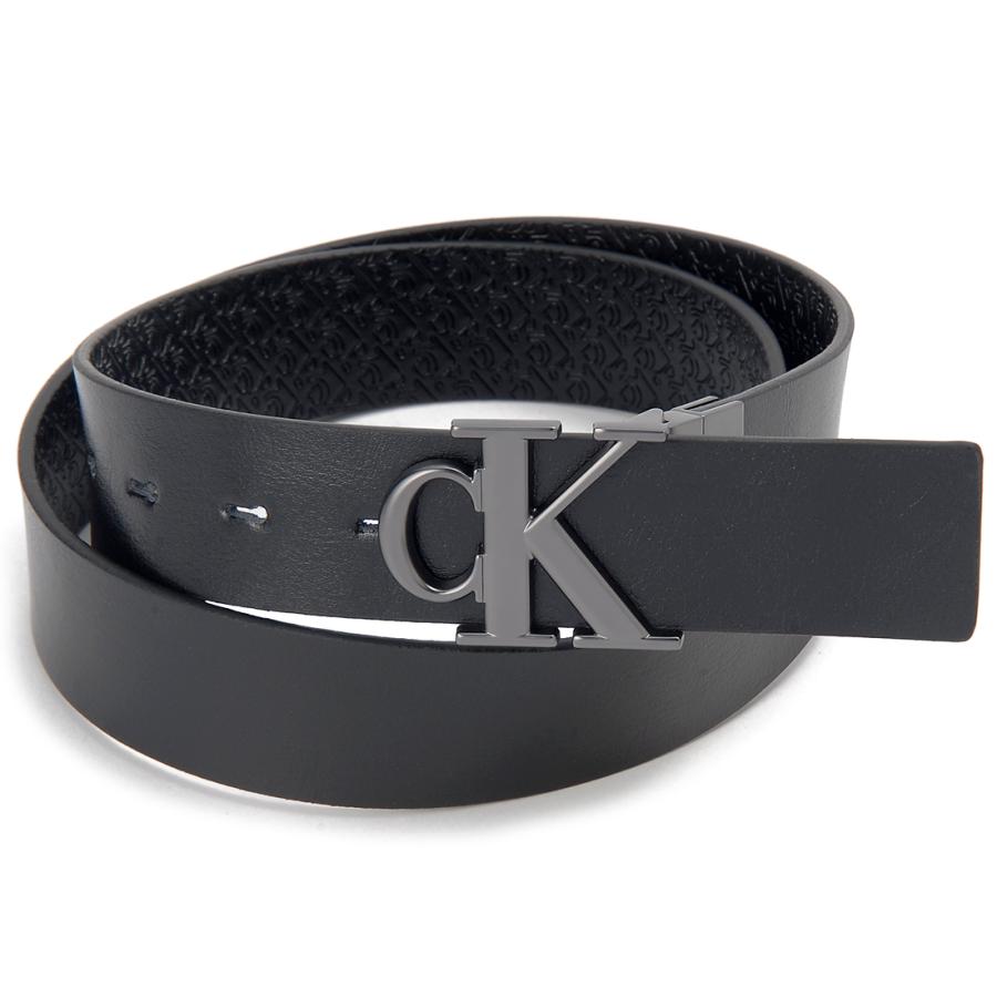   Jeans カルバンクラインジーンズ ベルト リバーシブル メンズ ブラック LV04G7033G UK4 MNGRM PLQ BCKL 35MM Calvin Klein Jeans（カルバンクラインジーンズ） ベルト リバーシブル