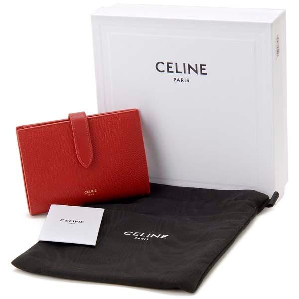 CELINE セリーヌ 二つ折り財布 レディース レッド 10B64-3BFP