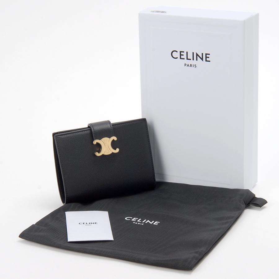 CELINE（セリーヌ） 二つ折り財布 レディース ブラック 10M91 3GHH