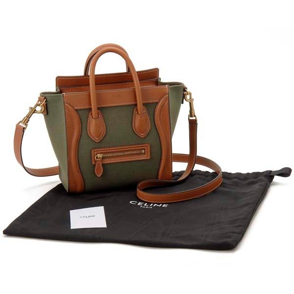 チェチェ　CELINEハンドバッグ CELINE（セリーヌ） ハンドバッグ レディース カーキ×タン 18924 2CEM