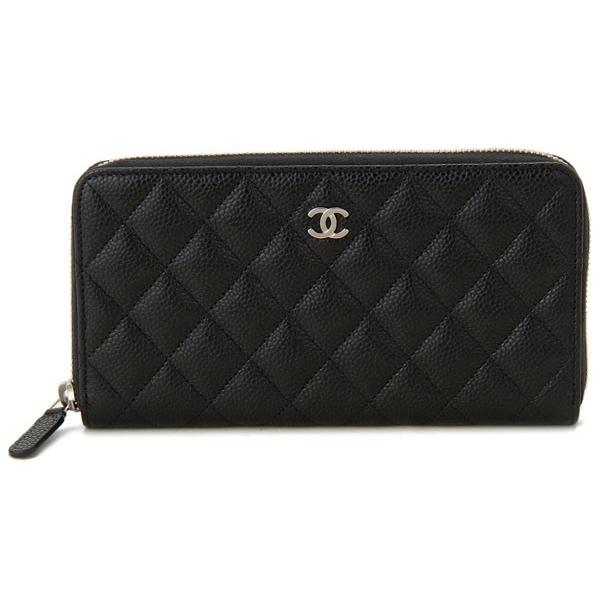 シャネル CHANEL ラウンドファスナー長財布 A50097-Y01588-C3906 キャビアスキン ブラック 新品 :CH50097