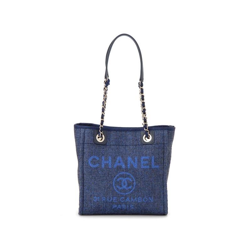 シャネル CHANEL トートバッグ A66939-Y84118-5B746 チェーンショルダー キャンバストート ネイビー 新品｜s-select