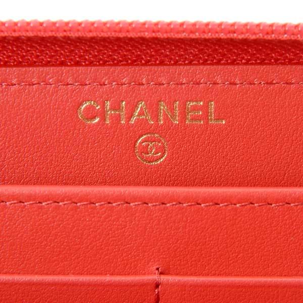 CHANEL（シャネル） ラウンドファスナー長財布 レッド A80288 B01694