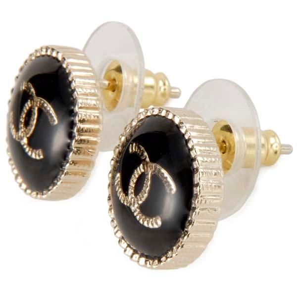 CHANEL シャネル ピアス レディース ブラック×ゴールド A95896 CHANEL シャネル ピアス レディース ブラック×ゴールド A95896