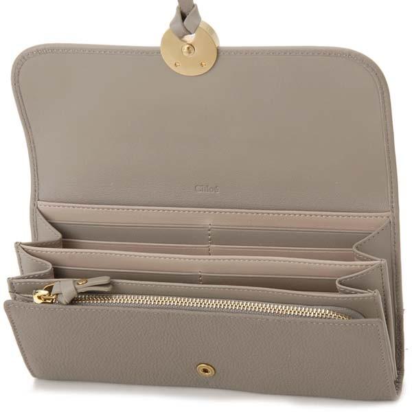Chloé クロエインディINDY レザー 長財布 MOTTY GREY