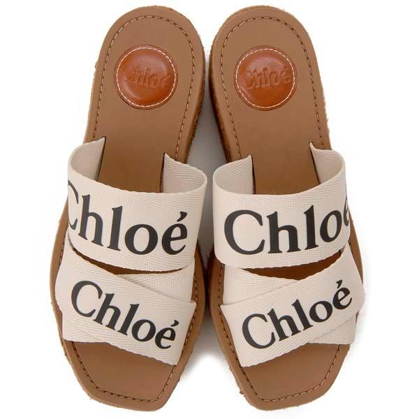 Chloe クロエ サンダル レディース ホワイト 21U44908 101 WOODY 