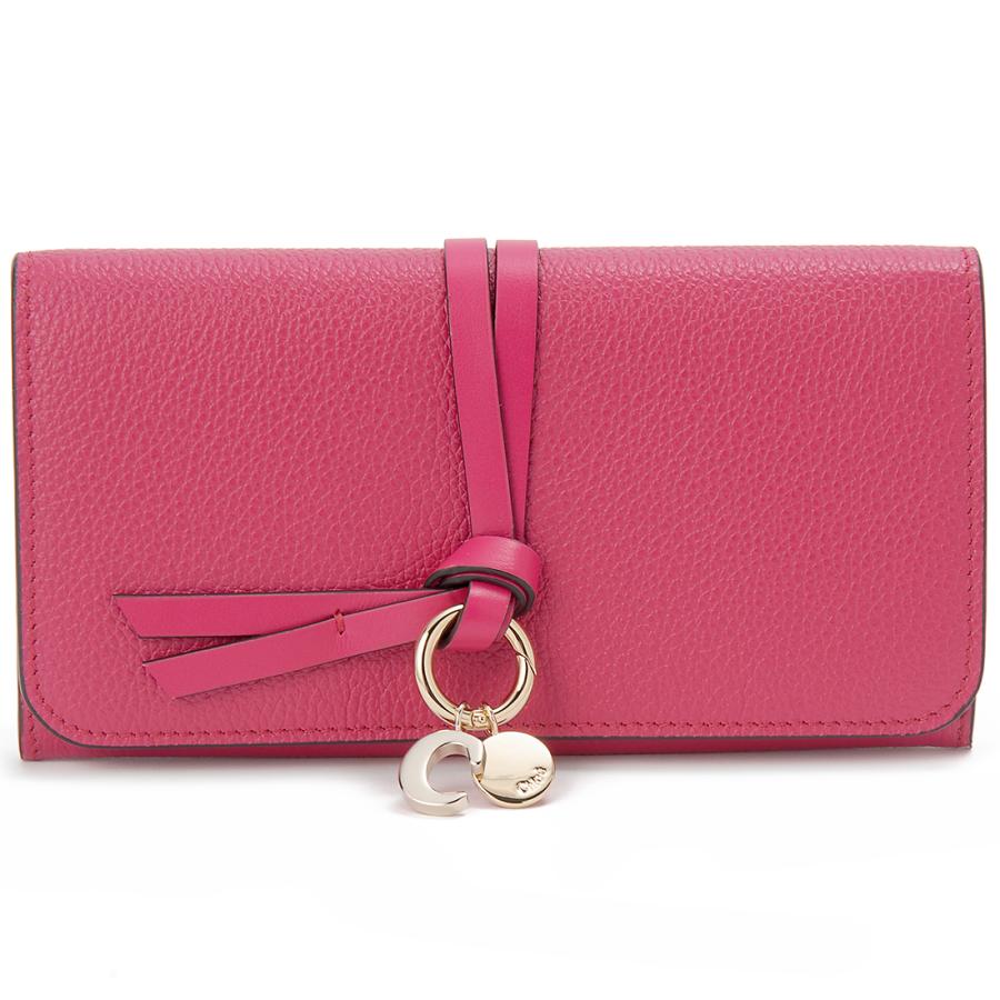 美品✨Chloe クロエ　アルファベットレザー二つ折り長財布　ピンク系　箱有り Chloe クロエ 長財布 レディース ピンク 21WP942 F57 6R2 ALPHABET : s