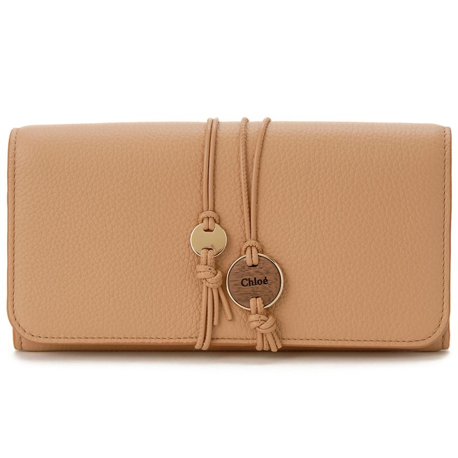 ほぼ未使用品　箱付き　Chloe クロエ　長財布　レザー　サークル金具　ブラウン Chloe（クロエ） 長財布 レディース ライトブラウン 22AP331 I10 26X