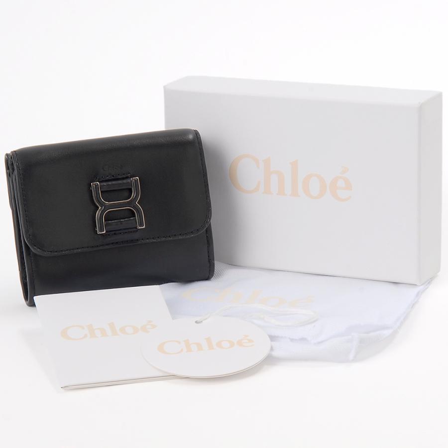 Chloe クロエ 三つ折り財布 レディース ブラック 24SP099 L90 Chloe クロエ 三つ折り財布 レディース ブラック 24SP099 L90