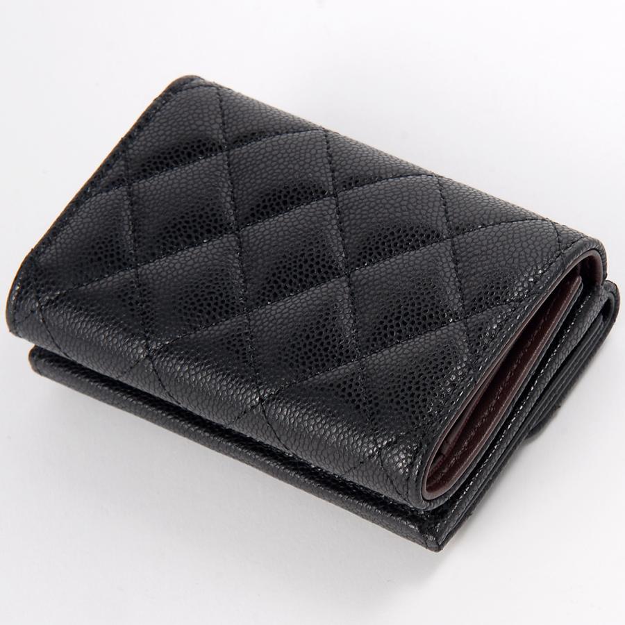CHANEL シャネル 三つ折り財布 レディース AP0230 B10583 C3906 スモールウォレット キャビアスキンの画像