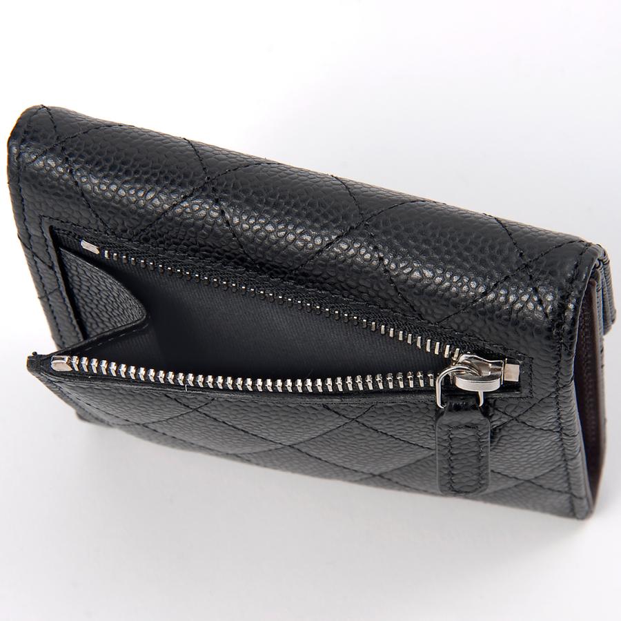 CHANEL シャネル 三つ折り財布 レディース AP0231 Y01588 C3906 スモールウォレット キャビアスキンの画像
