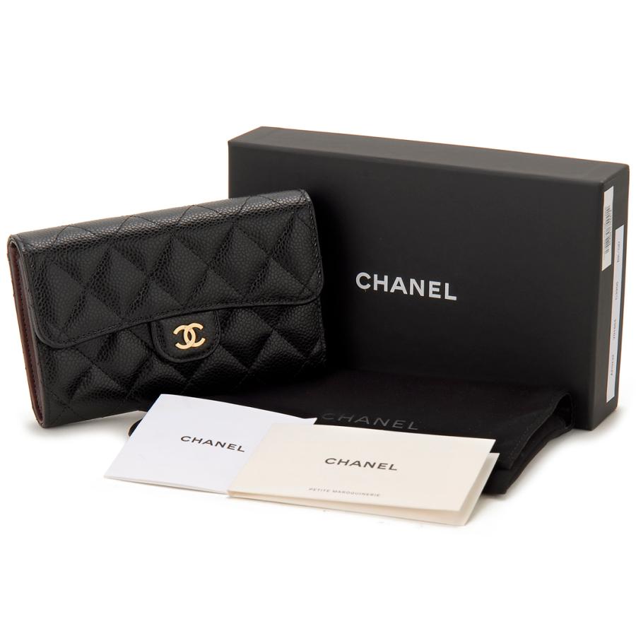 CHANEL シャネル 三つ折り財布 ブラック AP0232 Y01864 C3906
