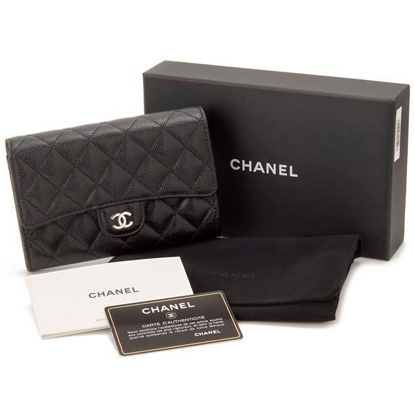 CHANEL シャネル 財布 ミディアム レディース ブラック AP0234 CHANEL シャネル 財布 ミディアム レディース ブラック AP0234