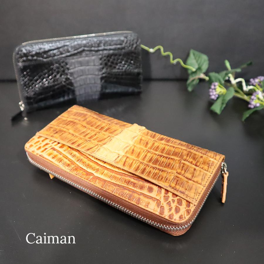カイマンワニ革×牛革 長財布 ワニ革 本革 財布 RODANIA ロダニア
