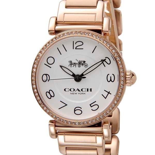 保証書付 コーチ Coach 時計 レディース ホワイト ピンクゴールド Madison マディソン 腕時計 注目ブランド Servis Msanet Com Tr