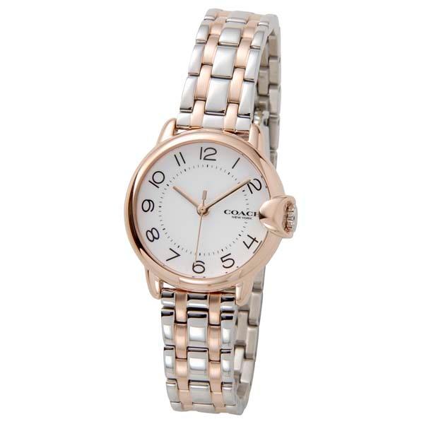 コーチ COACH 腕時計 レディース ホワイト×シルバー×ピンクゴールド  