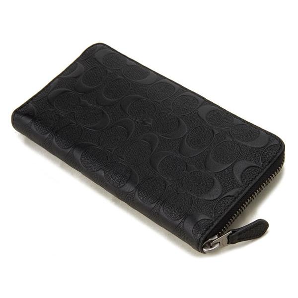 【極美品】コーチ 長財布 エンボス シグネチャー ブラック 74918 COACH コーチ ラウンドファスナー長財布 74918 BLK シグネチャー
