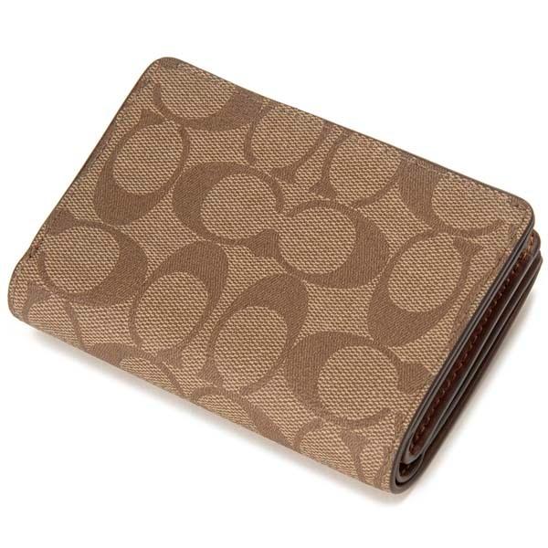 COACH　コーチ　C0082　二つ折り財布　ラグジュアリー　IME74ブラウン COACH（コーチ） 二つ折り財布 レディース カーキ×ブラウン C0082