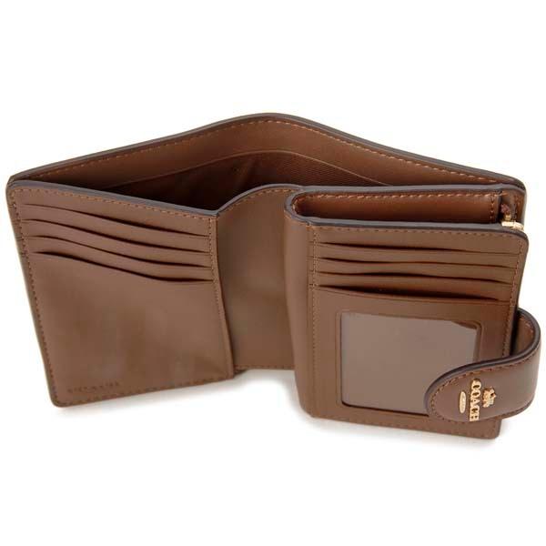 COACH　コーチ　C0082　二つ折り財布　ラグジュアリー　IME74ブラウン COACH（コーチ） 二つ折り財布 レディース カーキ×ブラウン C0082