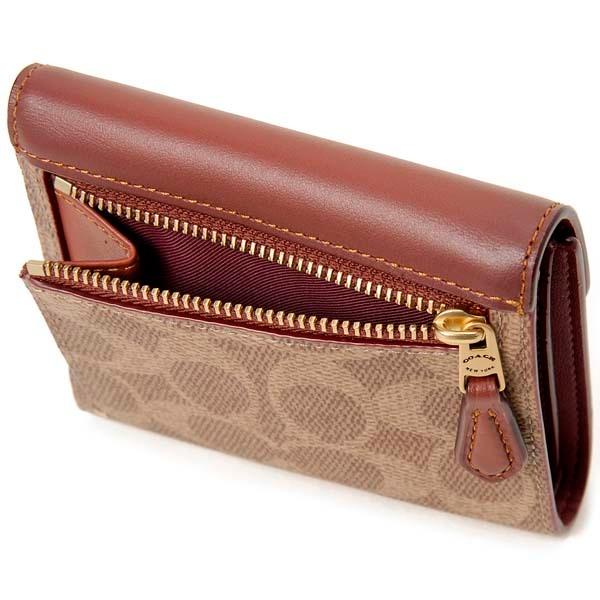 COACH（コーチ） 財布 三つ折り財布 レディース タン ブラウン