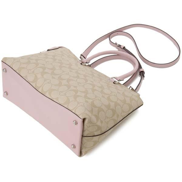 コーチ　ハンドバッグ　ピンク　シグネチャー　ホーボー　ベージュ　レザー　u16 COACH コーチ ハンドバッグ ナイロン レザー シグネチャー