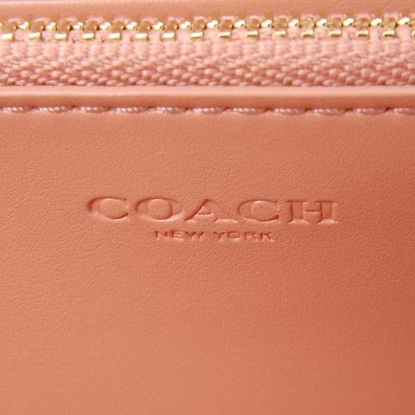 COACH（コーチ） ラウンドファスナー長財布 レディース コーラル 