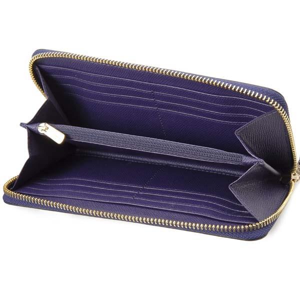 ●【美品】 COACH コーチ レザー ラウンド長財布 パープル F54007 コーチ COACH ラウンドファスナー長財布 パープル 紫 レディース