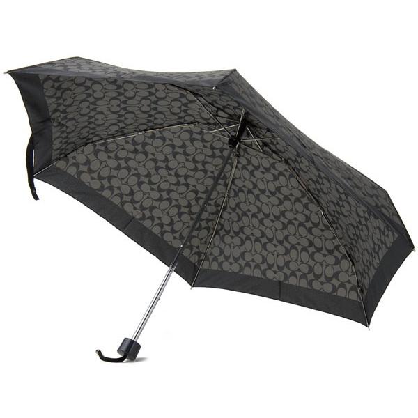NWT Coach Women's Signature Mini Umbrella Grey/Black F63365 SLCBK eBay