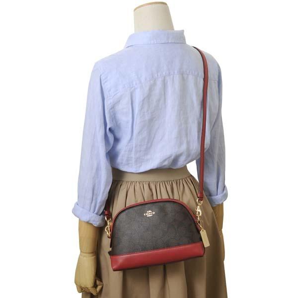 コーチ COACH ショルダーバッグ ブラウン×レッド 赤 レディース