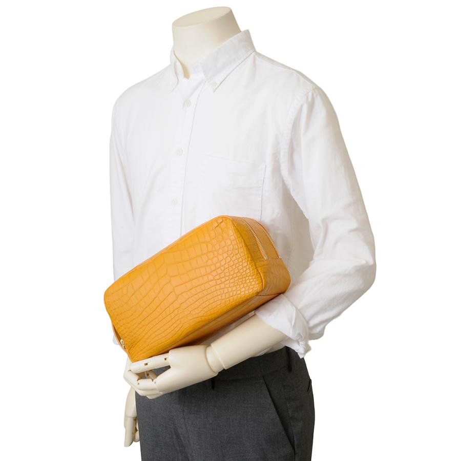 RODANIA（ロダニア） クロコダイル セカンドバッグ Wファスナー