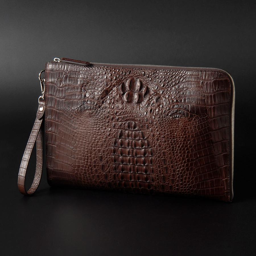 クロコダイル×牛革 セカンドバッグ クラッチバッグ メンズ RODANIA ロダニア CROCODILE11 高級特選 RODANIA（ロダニア） クロコダイル×牛革 セカンドバッグ クラッチ