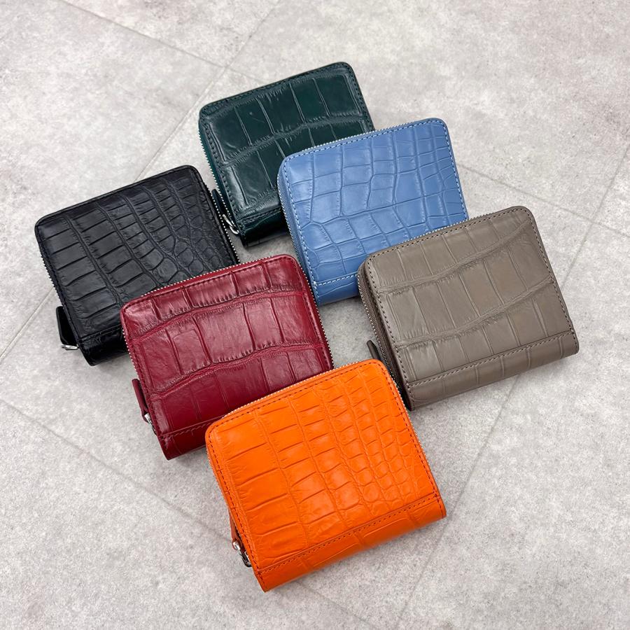 2/15-17ボーナスストア クロコダイル コンパクト財布 ラウンドファスナー二つ折り財布 メンズ ワニ革 開運 金運 財運 縁起 財布 高級皮革 | RODANIA | 01