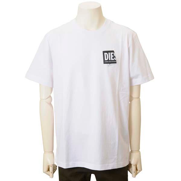 ディーゼル Diesel Tシャツ メンズ ホワイト Ahayu100 ロゴtシャツ カットソー 特別セール品