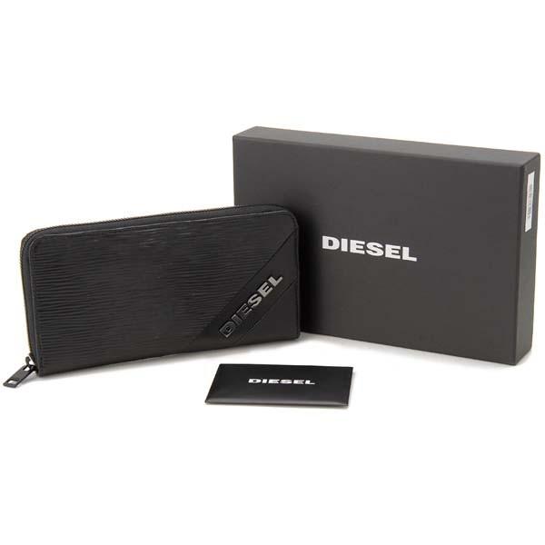 DIESEL ディーゼル ラウンドファスナー長財布 メンズ ブラック