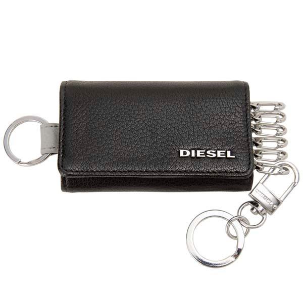 DIESEL ブラックレザーキーホルダー DIESEL（ディーゼル） キーケース キーホルダー メンズ ブラック