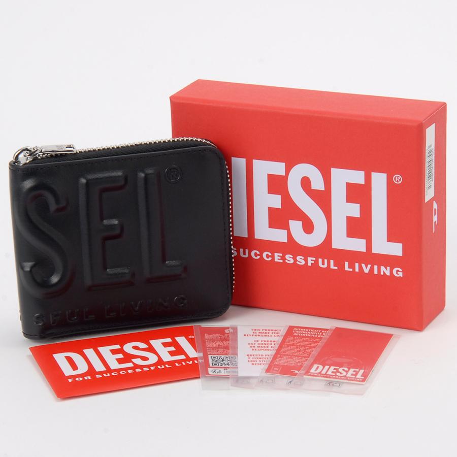 DIESEL（ディーゼル） タイムセール ラウンド 二つ折り財布 ブラック