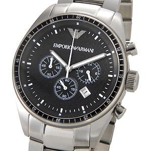 EMPORIO ARMANI エンポリオ アルマーニ 腕時計 クロノグラフ ブラック