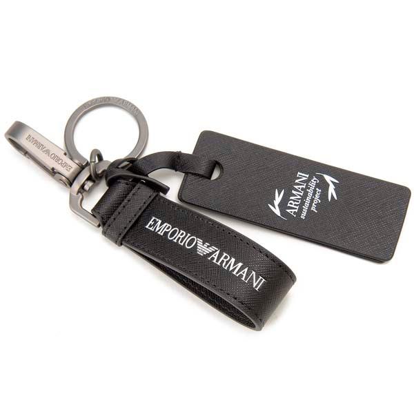 新品 EMPORIO ARMANI キーホルダー E アルマーニ キーリング 黒 EMPORIO ARMANI エンポリオ アルマーニ キーリング キーホルダー