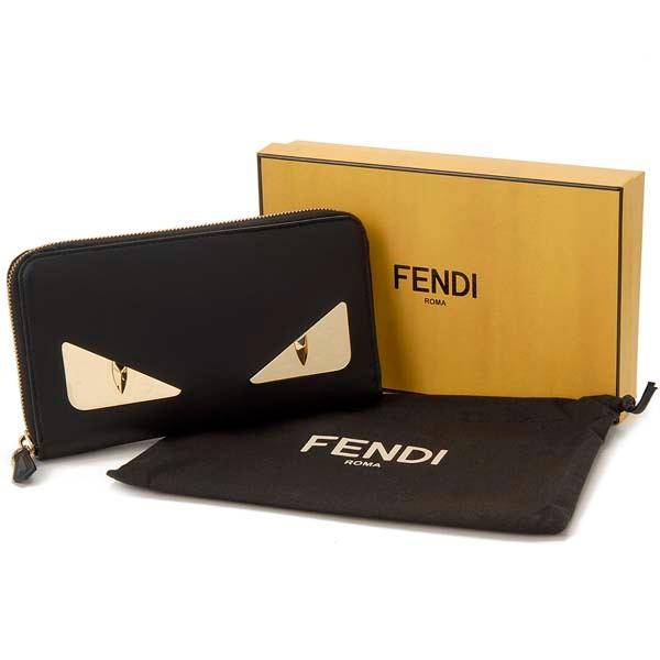FENDI（フェンディ） ラウンドファスナー長財布 メンズ ブラック