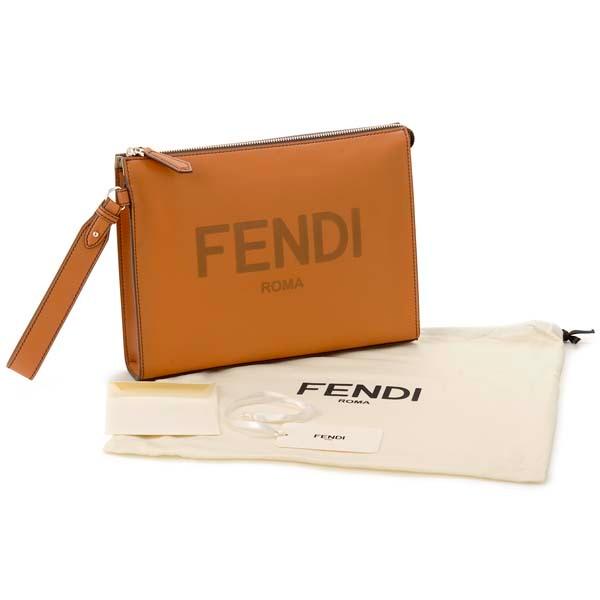 FENDI ROMA フェンディ クラッチバッグ　ブラウン　茶色 FENDI ROMA フェンディ クラッチバッグブラウン茶色