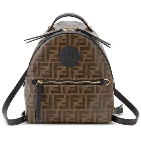 フェンディ FENDI リュック レディース ブラウン 8BZ038 A5K4 F14TU ミニ バックパック ズッカ柄 :FD8BZ038