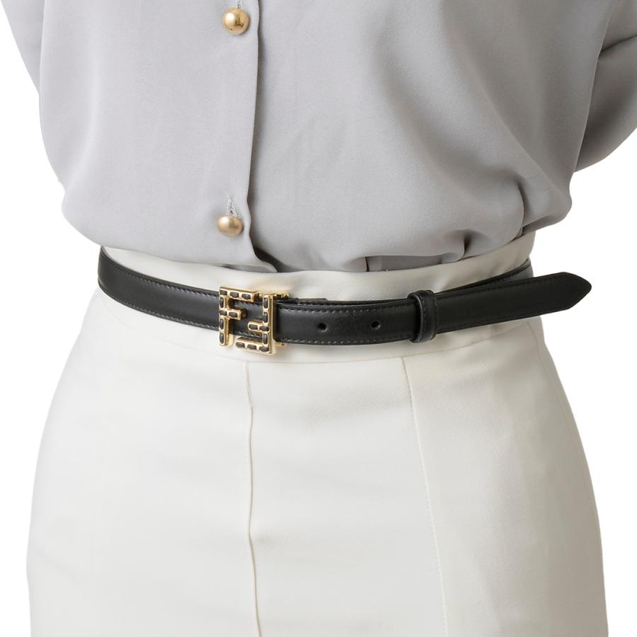 FENDI フェンディ ベルト レディース レザー ブラック 8C0648 ASUP F0KUR FENDI（フェンディ） ベルト レディース レザー ブラック 8C0648 ASUP