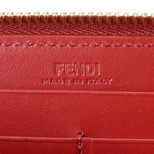 FENDI（フェンディ） ラウンドファスナー長財布 レディース レッド