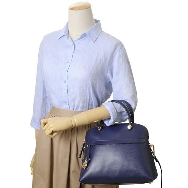 美品 FURLA フルラ パイパー 2way ハンドバッグ ショルダー付 ブルー FURLA（フルラ） FURLA PIPER 2WAY ショルダーバッグ ハンドバッグ