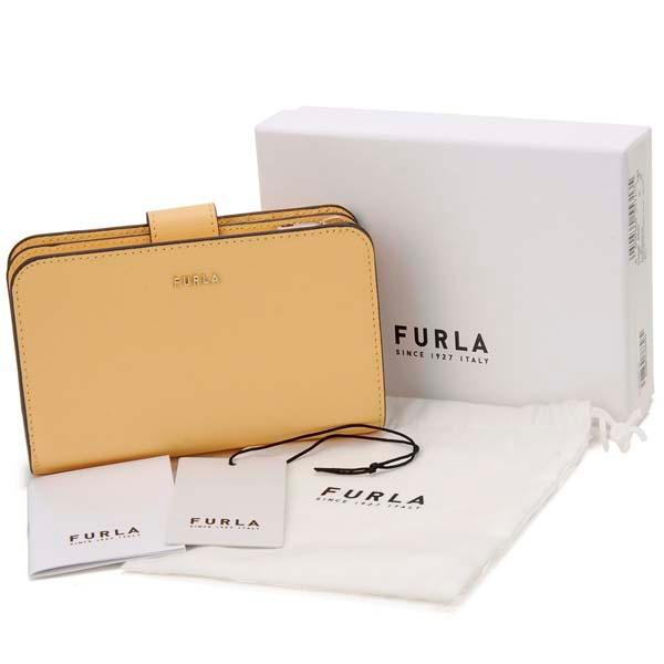 FURLA イエロー 二つ折り財布 バビロン フルラ 二つ折り財布 財布 レディース バビロン ミディアム