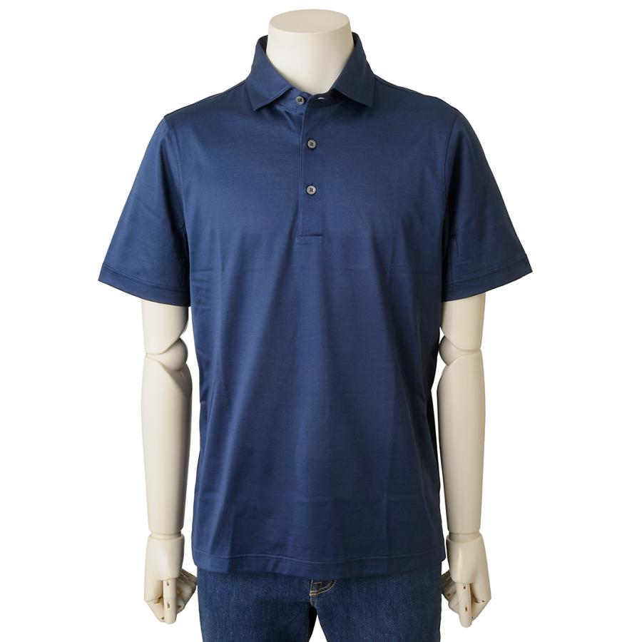GRANSASSO 現行 24SS スムースコットン ポロシャツ ネイビー M Gran Sasso GRAN SASSO グランサッソ ポロシャツ メンズ